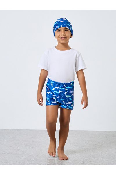 Styli Boys Graphic Swim Shorts and Cap Set
