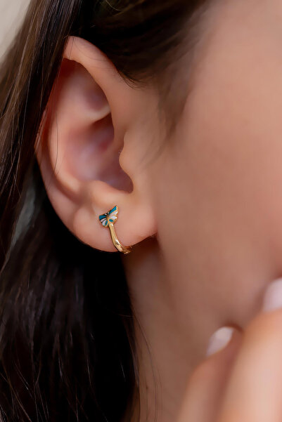 Bayar Gold 14 Ayar Altın Kelebek Çocuk Küpe