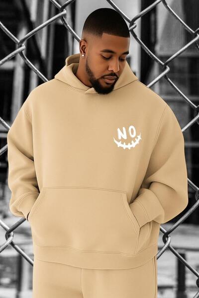 DM DOLCE MORE Hanorac cu fața zâmbitoare, fără imprimeu, mărime mare