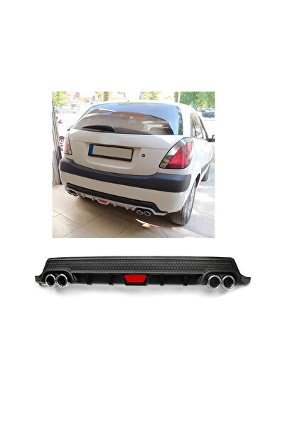 OTO H.İ.T. KİA RİO HATCHBACK UYUMLU BODY KİT DİFÜZÖR 4 ÇIKIŞ YUVARLAK SİYAH M...