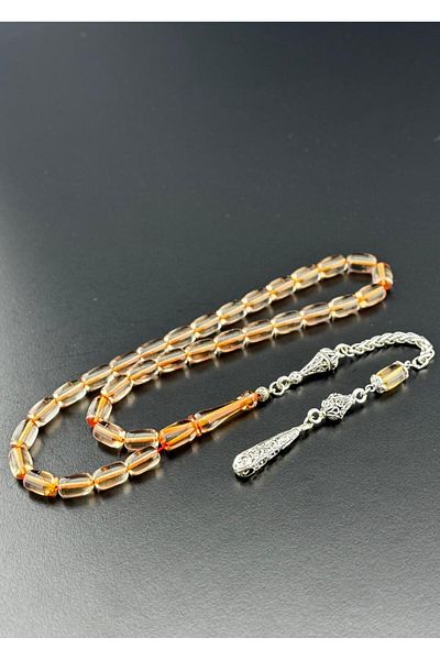 HicazTesbihcilik Transparent Fire Amber Prayer Beads Hcz-Model Gjrvcnmf