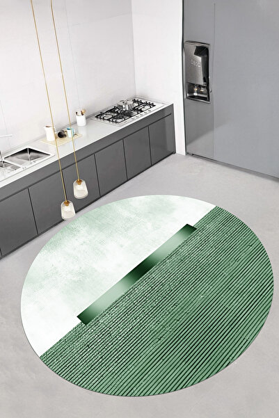 Viyana Home Dijital Baskılı Kaymaz Taban Yıkanabilir Sade İki Renk Desenli Yu...