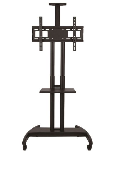 Siltron 32″–75″ TV Heavy-Duty Mobile Stand with Adjustable Height & Integrated Speaker Shelf