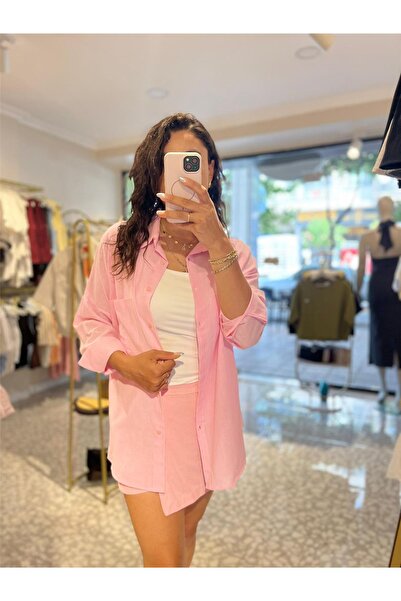 MU&ME BOUTİQUE قميص كتان بأكمام طويلة