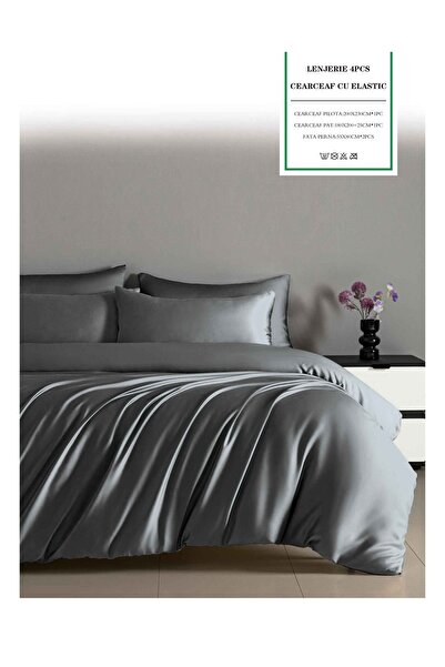 CHIRASO CHIRASO Bedding Set, Shiny SATIN, ELASTIC Sheet 180x200cm, Duvet Cover 200x230cm, 2 Pillowcases