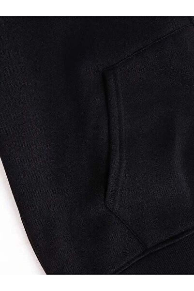 Touz Moda Γοτθική εμπριμέ υπερμεγέθη μαύρη ζακέτα με φερμουάρ Unisex με κουκούλα