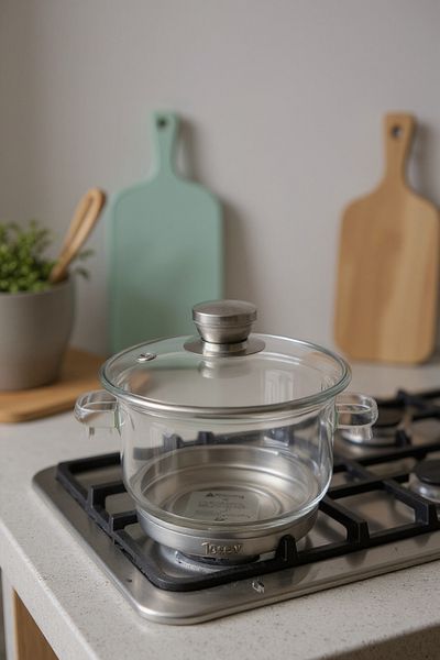Taşev Baron Steel Induction Base Glass Pot 1200ml