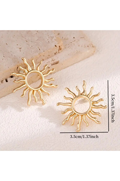 seltuğ 1 Çift Şık Bohem Stiline Sahip Güneş Küpe