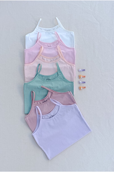 siyalife Plain Soft Textured Lycra Flexible Fabric 6-Piece Colorful Children's Singlet