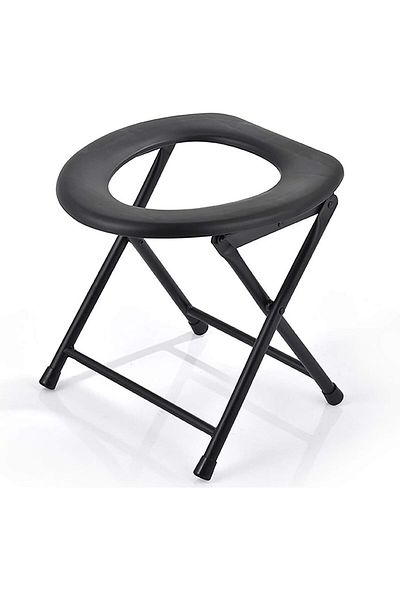 Generic Portable Folding Toilet Chair for Camping - Lightweight Outdoor Potty Seat for Adults, Carbon Steel