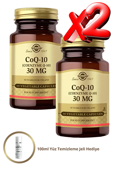 Solgar Coenzyme (Coenzyme) Q-10 30Mg 30 Capsules Food Supplement 2 Pcs + 100ml Facial Cleansing Gel Gift