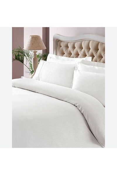 TAAC Tac New Season Oversized Satin Duvet Cover Set - Stripe / White