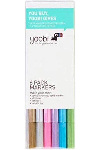 Yoobi Metallic 6 PK Markers