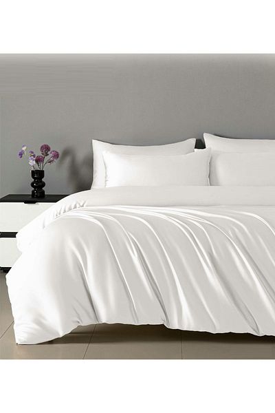 CHIRASO CHIRASO Bedding Set, Shiny SATIN, ELASTIC Sheet 180x200cm, Duvet Cover 200x230cm, 2 Pillowcases