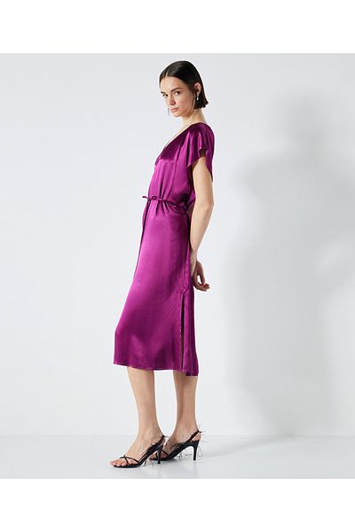 MISS IPEKYOL Bright texture waist tied dress