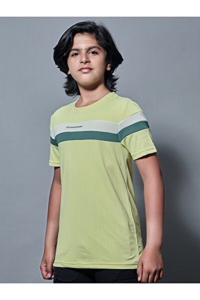 Technosport By Styli Boys Contrast Panel Crew Neck T-Shirt