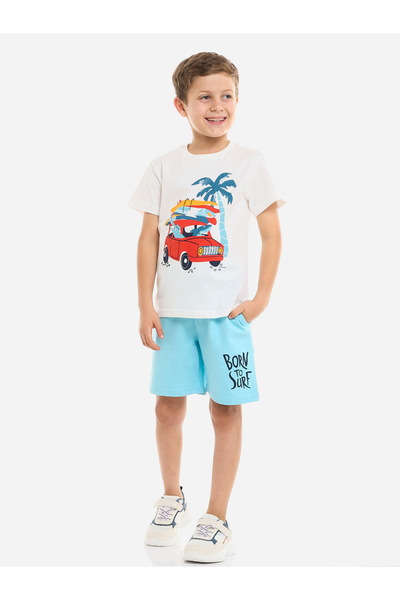 Victor and Jane By Styli Boys Graphic T-Shirt and Shorts Set