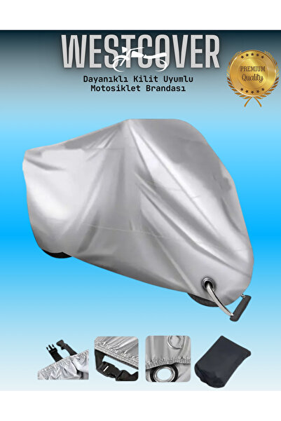 WestCover بياجيو بيفرلي سبورت تورينج 350 أيه قماش خيمة دراجة نارية رمادي متوافق مع القفل المتوافق