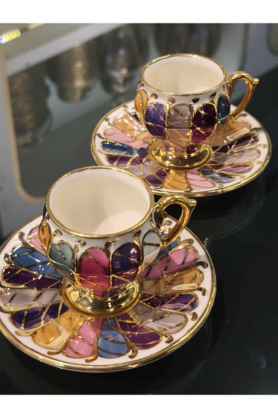 P&ORA PREMIUM KITCHEN PRODUCTS P&Ora Eldekor 2 Persons Cup Set Rainbow