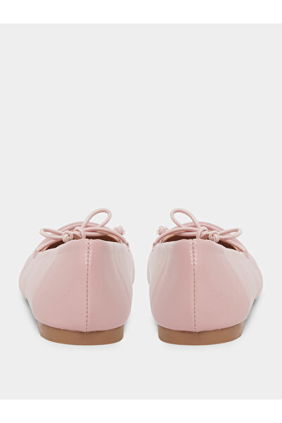 Styli Solid Slip-on Ballerinas with Bow Tie Detail