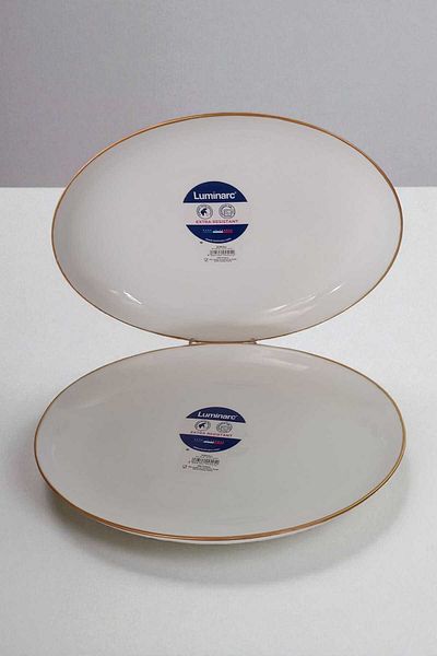 Luminarc Gilded 2-Piece Boat Serving Set White