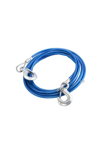 Generic Tow Rope 4m – 5 Ton Steel Wire Cable with Safety Hook – Car Emergency Towing Rope – 10mm Thickness