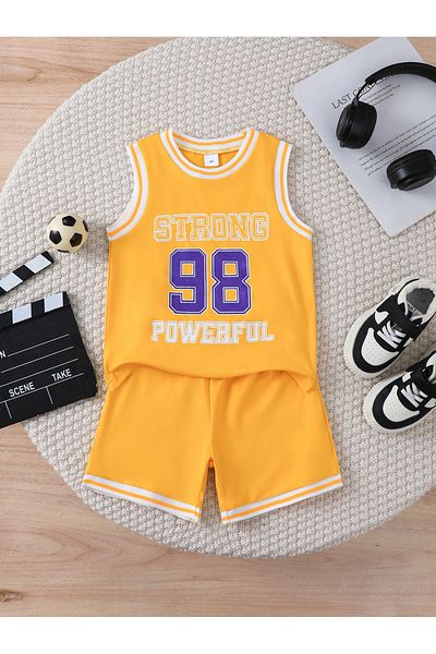Styli Boys Varsity Print Tank and Shorts Set