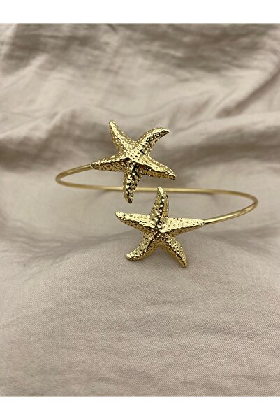 Hedef Bijuteri Yıldız Model Gold Renk Ayarlanabilir Kol Pazu Bilekliği,Armcuff