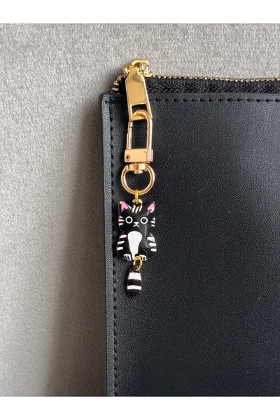 WhimsyWhite سلسلة مفاتيح على شكل قطة ملونة، حلية على شكل قطة، حلية على شكل مح...