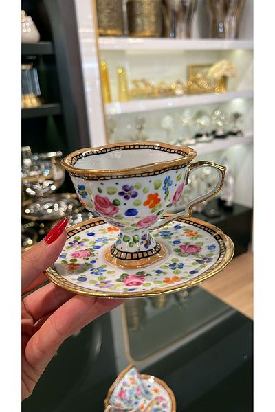 P&ORA PREMIUM KITCHEN PRODUCTS P&Ora Eldekor 2 Persons Cup Set Full Hand Made