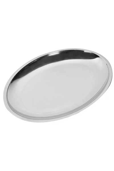 divendi-ro Platou oval, metal, diametru 40 cm, argintiu