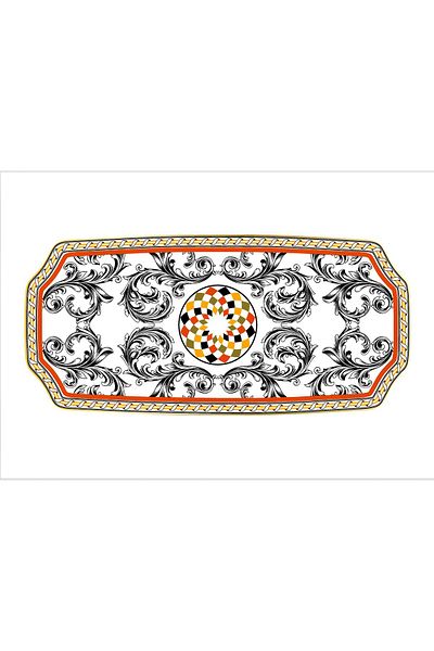 Lucky Art Luckyart Margery Bone Patterned Baton Plate 36cm