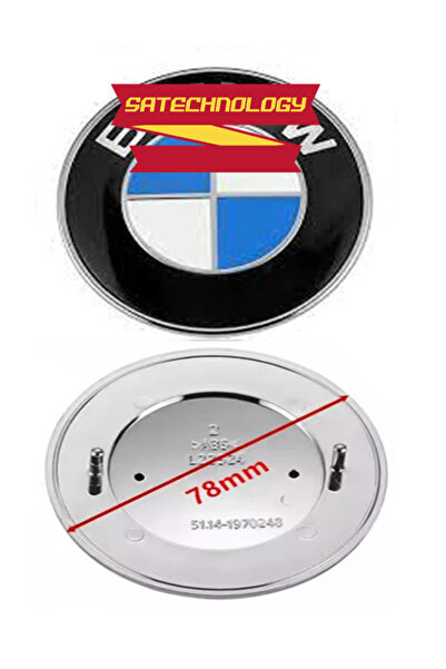 SATECHNOLOGY Bmw E39 Kasa Uyumlu Arka Bagaj Logo 78mm (Mavi Beyaz-51148203864)