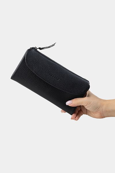 Grande Women's Genuine Leather Multi-Eye Wallet Black