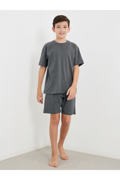 Styli Solid Cotton T-Shirt and Shorts Set