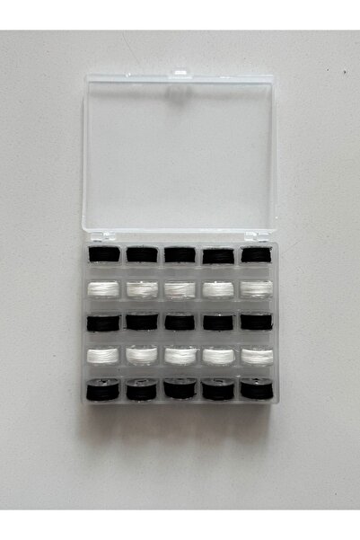 balım hobi evi مجموعة بكرات ماكينة الخياطة باللونين الأبيض والأسود مكونة من 2...