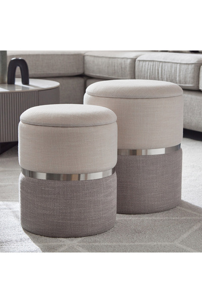 Generic عثماني قماشي كلوديا مع مساحة تخزين - مجموعة من قطعتين