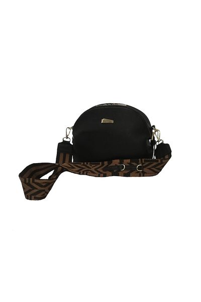 L-line fashion Women's handbag, made of leather, black, with two detachable straps, dimensions 20x24x10cm