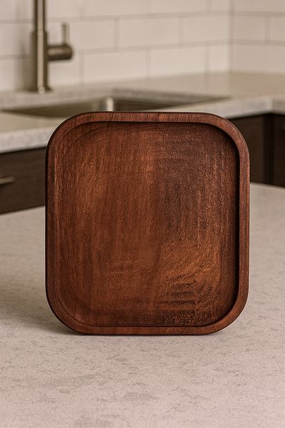 Rabo Craft Wooden Square Serving & Presentation Board - 100% Natural Pine Solid