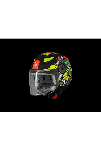 MT Helmets KASK MT ÇOCUK LITE DİNO A1 MAT SİYAH