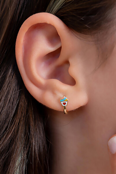 Bayar Gold 14 Ayar Altın Cupcake Çocuk Küpe