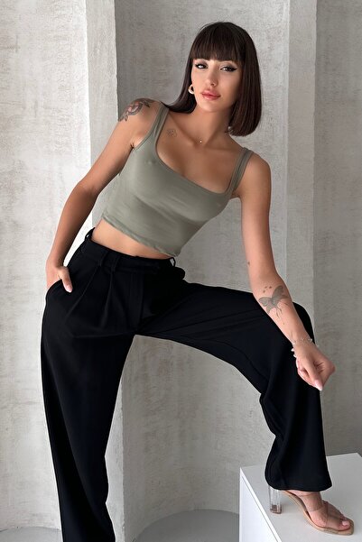 New Now ȚESUT MODAL GOLĂ PĂTRATĂ CUREA GROASĂ SPATE DECOLAT CROP BODY