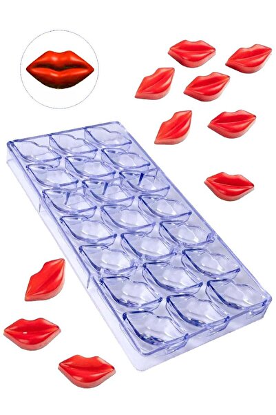 ELEGANT HOME قالب شوكولاتة أكريليك على شكل شفاه