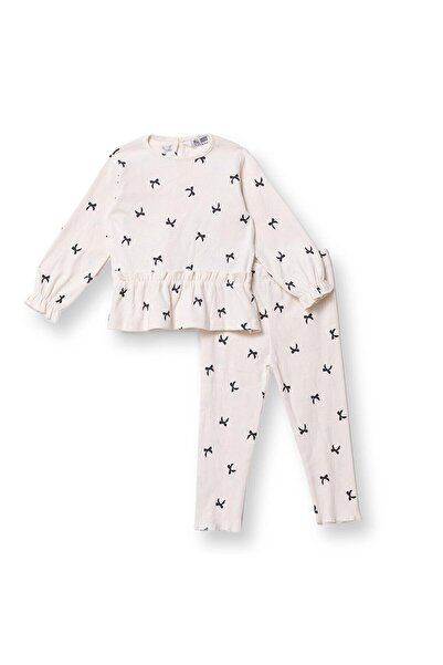 ebebek Hello Baby HelloBaby Kız Bebek Bluz - Tayt Düğmeli Uzun Kol Reçme