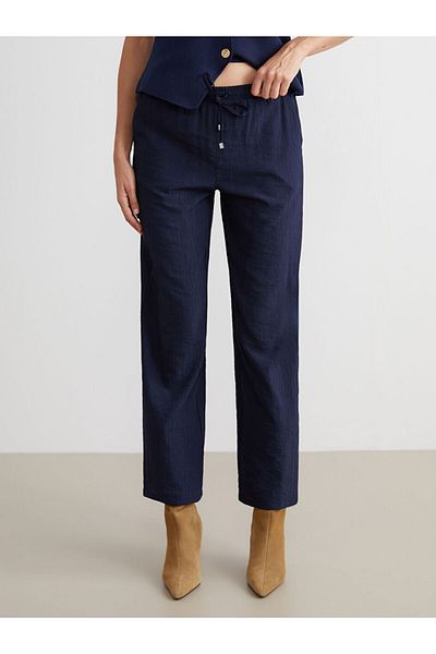 LC Waikiki Create Your Style from Uzg Store |   Textured Women's Trousers with Elastic Waist