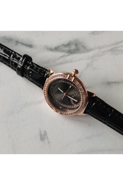 Skymag Ceas dama elegant cu pietricele pe cadran, curea piele ecologica, quartz