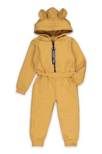 Divonette Unisex Zippered Thick Children's Jumpsuit with Ear Detail - Children's Clothing