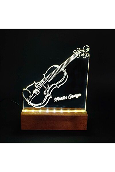 Lucenda Keman Led Işıklı Pleksi Kişiye Özel Gece Lambası