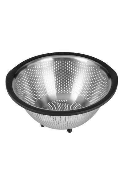 divendi-ro Metal colander with plastic edge, size 29x12.5cm, silver