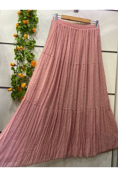 edu collection Layered Chiffon Skirt Embroidery Embroidered